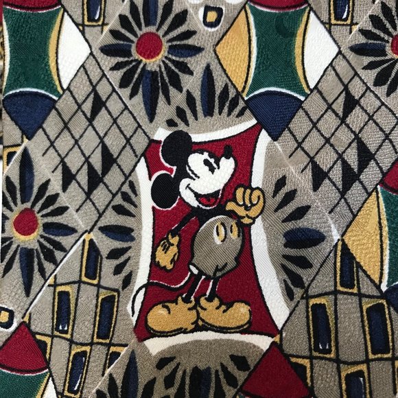Disney Mickey Mouse & Company Silk Tie NWT Atlas Design Italy - Picture 2 of 6